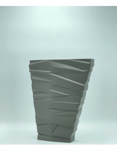 Vaso in ceramica tortora opaco dal design essenziale, H 36 cm | Pinto Home -PINTO HOME