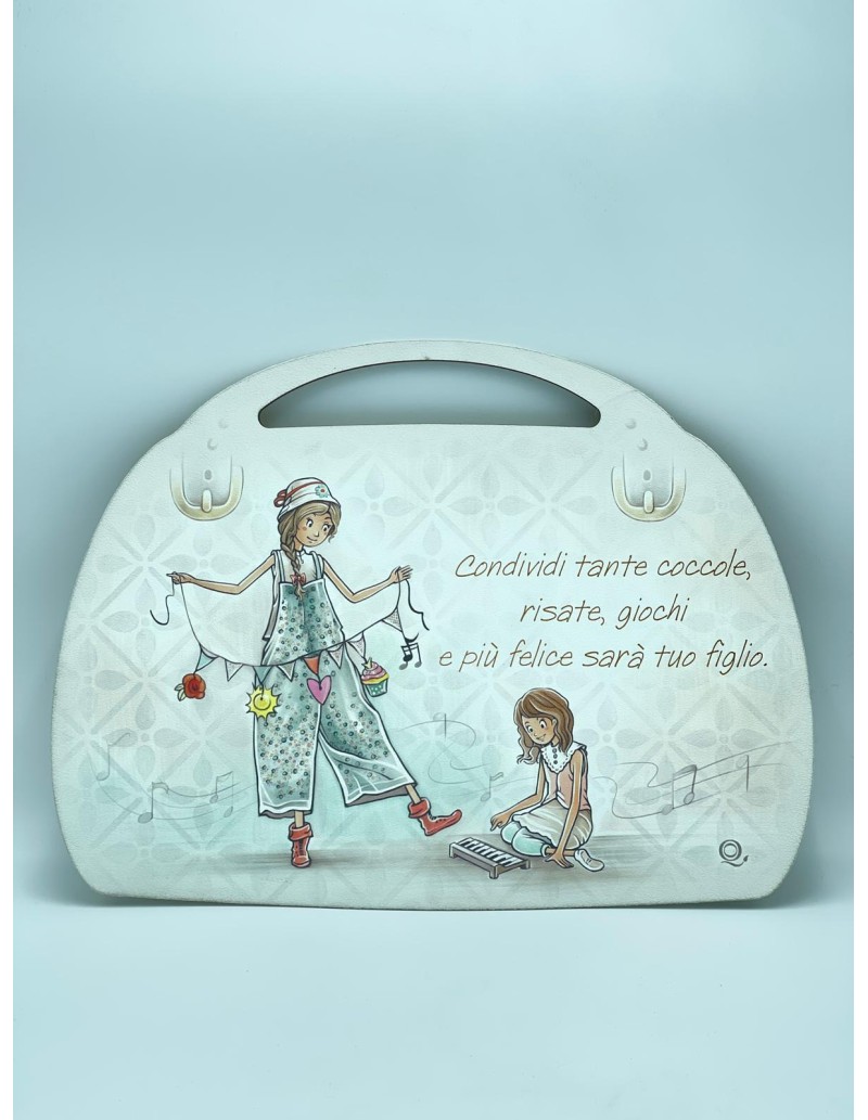 Tovaglietta rigida in MDF Mamma e Figlia con frase sulle coccole 40x30 cm | Quadri & Quadri -QUADRI & QUADRI