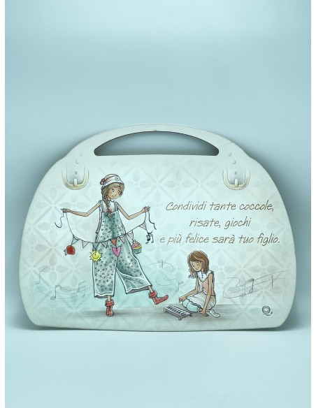 Tovaglietta rigida in MDF Mamma e Figlia con frase sulle coccole 40x30 cm | Quadri & Quadri -QUADRI & QUADRI