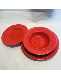 Kaleido servizio piatti 18 pezzi in ceramica porcellanata rosso aragosta | Pagnossin -PAGNOSSIN