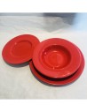 Set 18 piatti Kaleido in ceramica porcellanata Rosso Aragosta -PAGNOSSIN