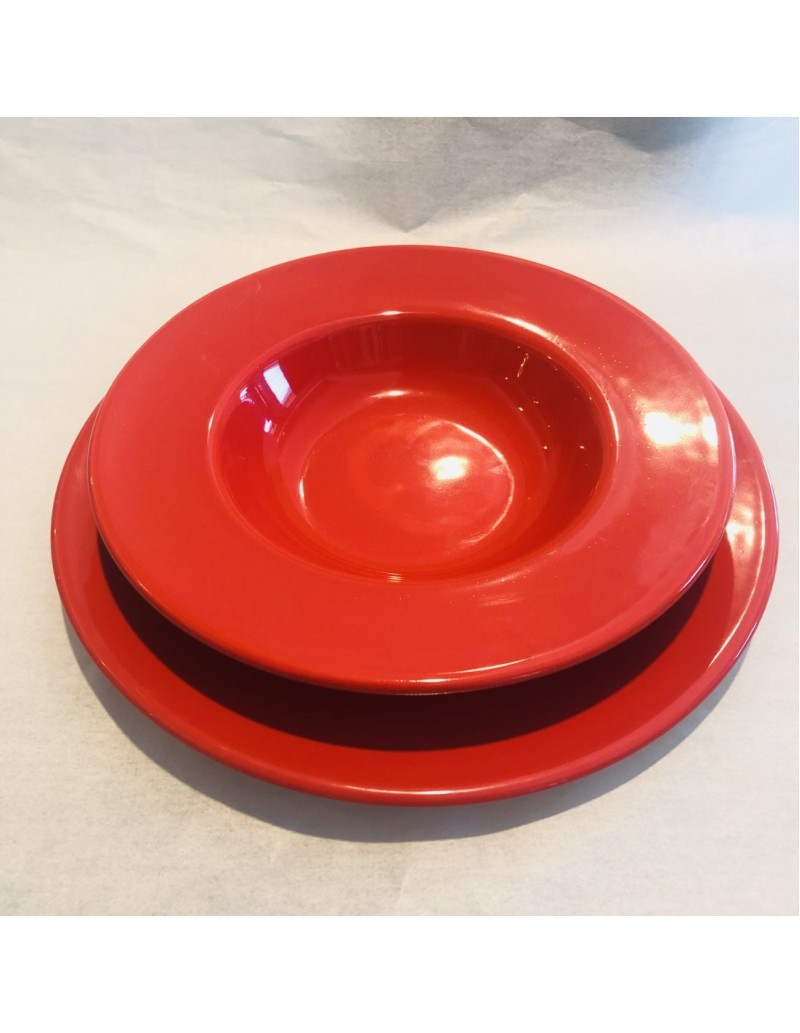 Kaleido servizio piatti 18 pezzi in ceramica porcellanata rosso aragosta | Pagnossin -PAGNOSSIN