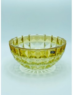 Bowl 28 ciotola centrotavola in cristallo di Bohemia ambrato, Ø 28 cm | Kvetna -KVETNA
