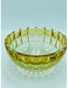 Bowl 28 ciotola centrotavola in cristallo di Bohemia ambrato, Ø 28 cm | Kvetna -KVETNA 2