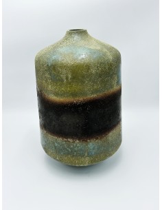 Vaso medio Ossido del Tempo in ceramica verde e ruggine, 38 x 23 cm | Petite Fantasie -PETITE FANTASIE