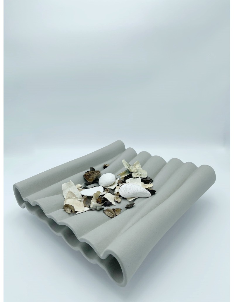 Vassoio centrotavola in gres porcellanato grigio | Lineasette -LINEASETTE