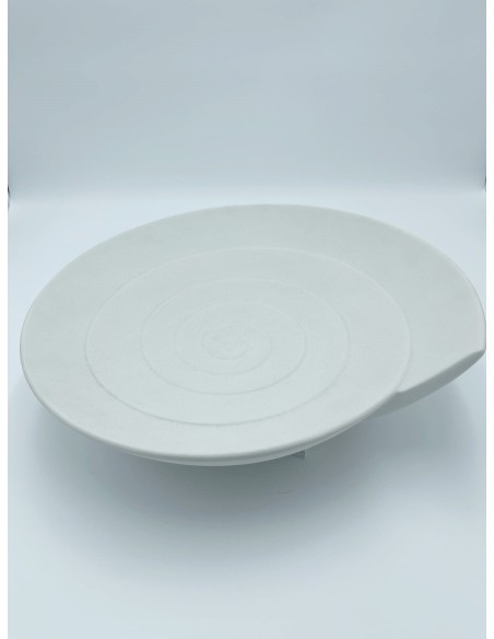 Vassoio centrotavola Spirale in gres porcellanato latte, 38x36 cm | Lineasette -LINEASETTE