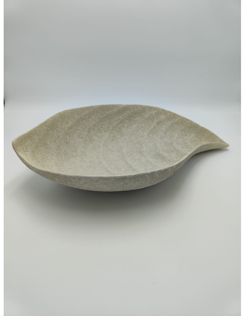 Centrotavola in ceramica effetto cemento tortora chiaro, 42x27 cm | Petite Fantasie -PETITE FANTASIE