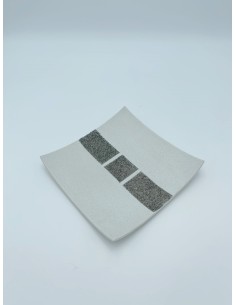 Vassoio piccolo in gres porcellanato latte e grigio | Lineasette -LINEASETTE