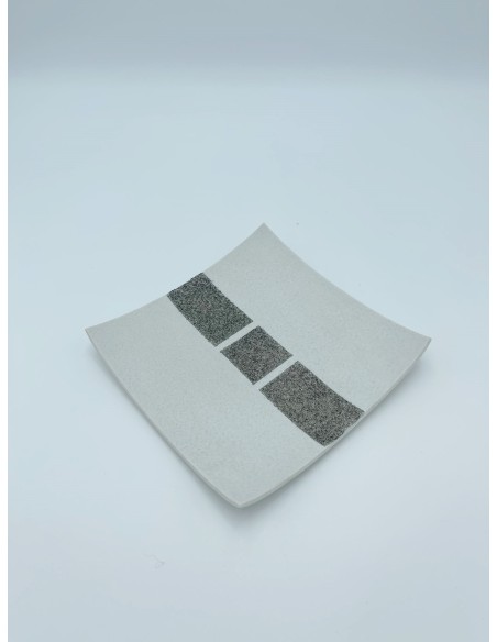 Vassoio piccolo in gres porcellanato latte e grigio | Lineasette -LINEASETTE