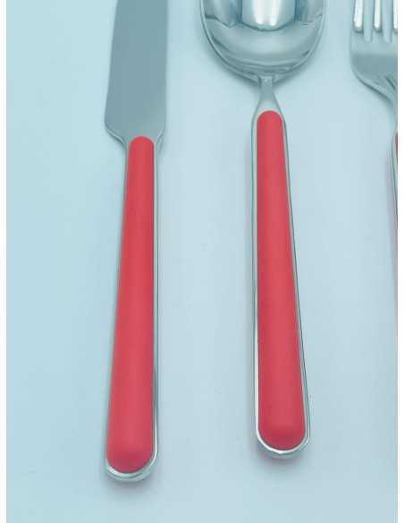 Kaleido set 24 posate in acciaio con manico rosso aragosta opaco | Pagnossin -PAGNOSSIN