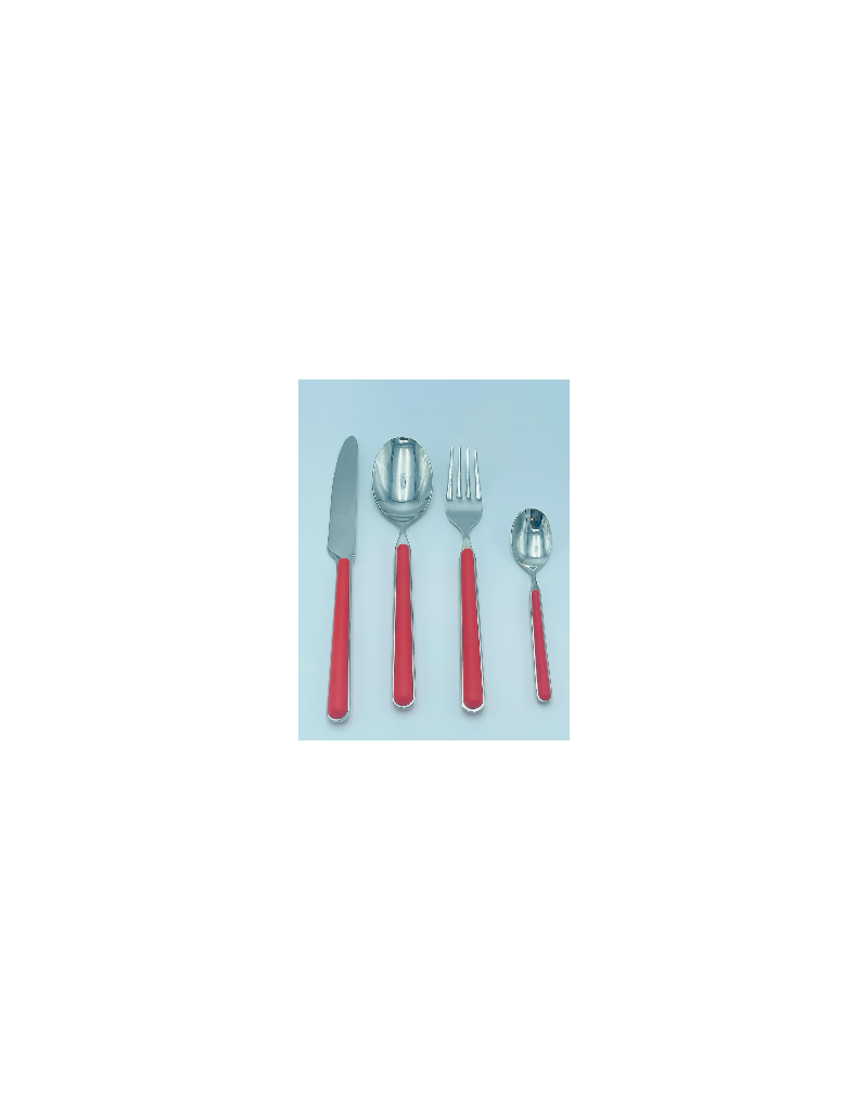 Kaleido set 24 posate in acciaio con manico rosso aragosta opaco | Pagnossin -PAGNOSSIN