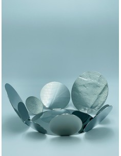 Centrotavola tondo in acciaio inox 18/10 lucido, 34 cm | Elleffe Design -ELLEFFE DESIGN