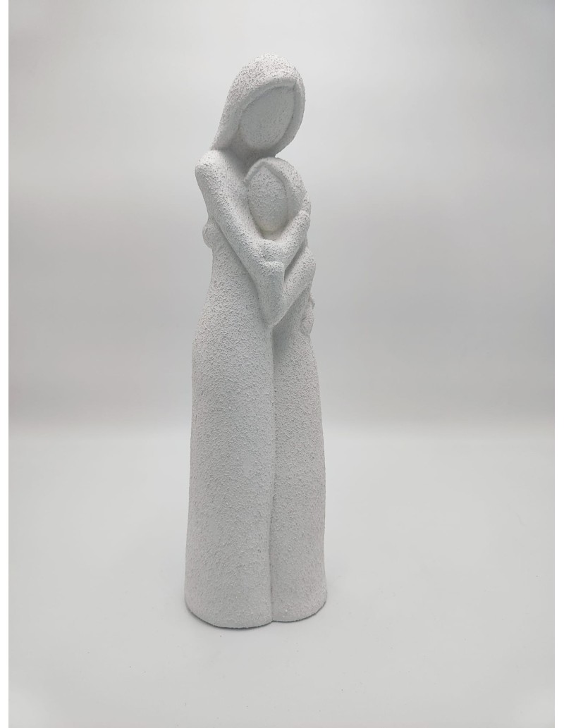 Statua Maternità in ceramica effetto cemento bianco, H 36 cm | Petite Fantasie -PETITE FANTASIE