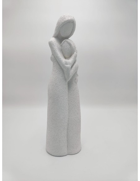 Statua Maternità in ceramica effetto cemento bianco, H 36 cm | Petite Fantasie -PETITE FANTASIE