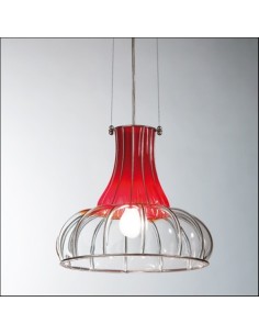 Lampada a sospensione Ventosa in vetro di Murano rosso lavorato a mano, E27 | Siru -SIRU