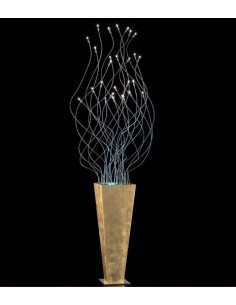 Piantana Vesta 26 luci in foglia oro con bracci modellabili in nickel, H 200 cm | Braga -BRAGA