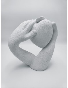 Scultura decorativa in ceramica bianca effetto cemento, 23 x 11 x 25 cm | Petite Fantasie -PETITE FANTASIE