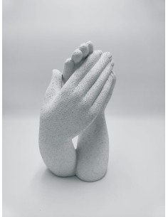 Scultura decorativa in ceramica bianca effetto cemento, 15 x 15 x 27 cm | Petite Fantasie -PETITE FANTASIE