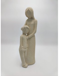 Statua Maternità 2 in ceramica effetto cemento tortora, H 36 cm | Petite Fantasie -PETITE FANTASIE