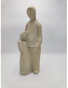 Statua Paternità in ceramica effetto cemento tortora, H 37 cm | Petite Fantasie -PETITE FANTASIE