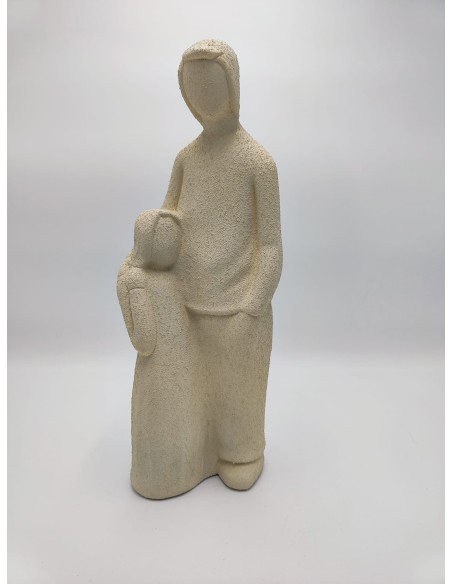 Statua Paternità in ceramica effetto cemento tortora, H 37 cm | Petite Fantasie -PETITE FANTASIE
