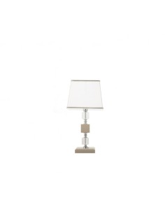 Lampada da tavolo Livia in cristallo tortora con montatura cromo, H 45 cm, E14 | Ondaluce -ONDALUCE