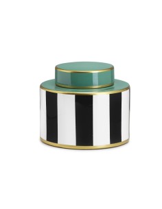 Vogue vaso moderno contemporaneo dal design moderno ed eleganza cromatica senza pari con i suoi decori in verde nero bianco e o
