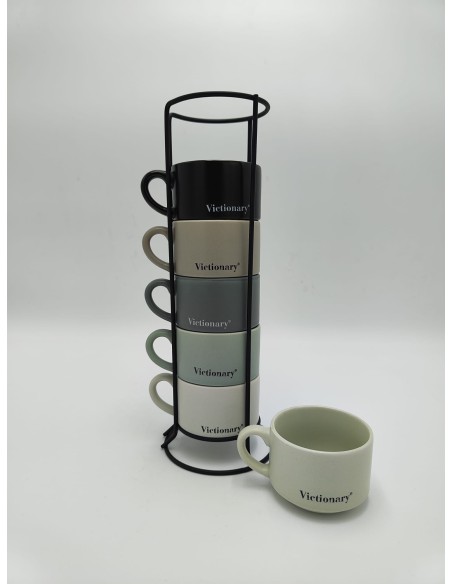 Set 6 tazzine da caffè Victionary con stand, new bone china | Villa d'Este -VILLA D' ESTE