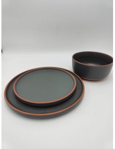 Copenaghen servizio 18 piatti in stoneware grigio effetto terracotta | Villa d'Este -VILLA D' ESTE