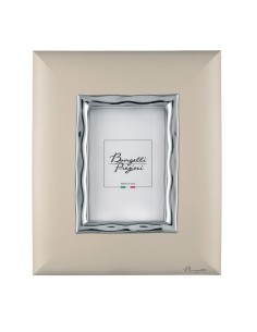 Cornice portafoto in marmorino nocciola con dettagli cromo, foto 13x18 | Bongelli -BONGELLI PREZIOSI