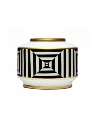 Vogue vaso moderno contemporaneo dal design moderno ed eleganza cromatica senza pari con i suoi decori in nero bianco e oro -...