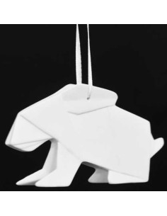 Origami decorazione coniglio in porcellana bianca da appendere 12 cm | L'Abitare -L'ABITARE