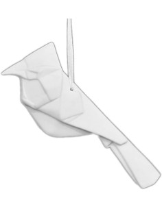 Origami decorazione picchio in porcellana bianca da appendere 13 cm | L'Abitare -L'ABITARE