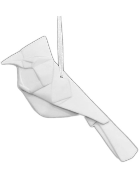 Origami decorazione picchio in porcellana bianca da appendere 13 cm | L'Abitare -L'ABITARE