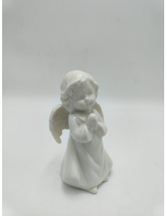 Statuina Angelo di Natale in ceramica lucida, H 12,5 cm | Arte di Nacchi -ARTE DI NACCHI
