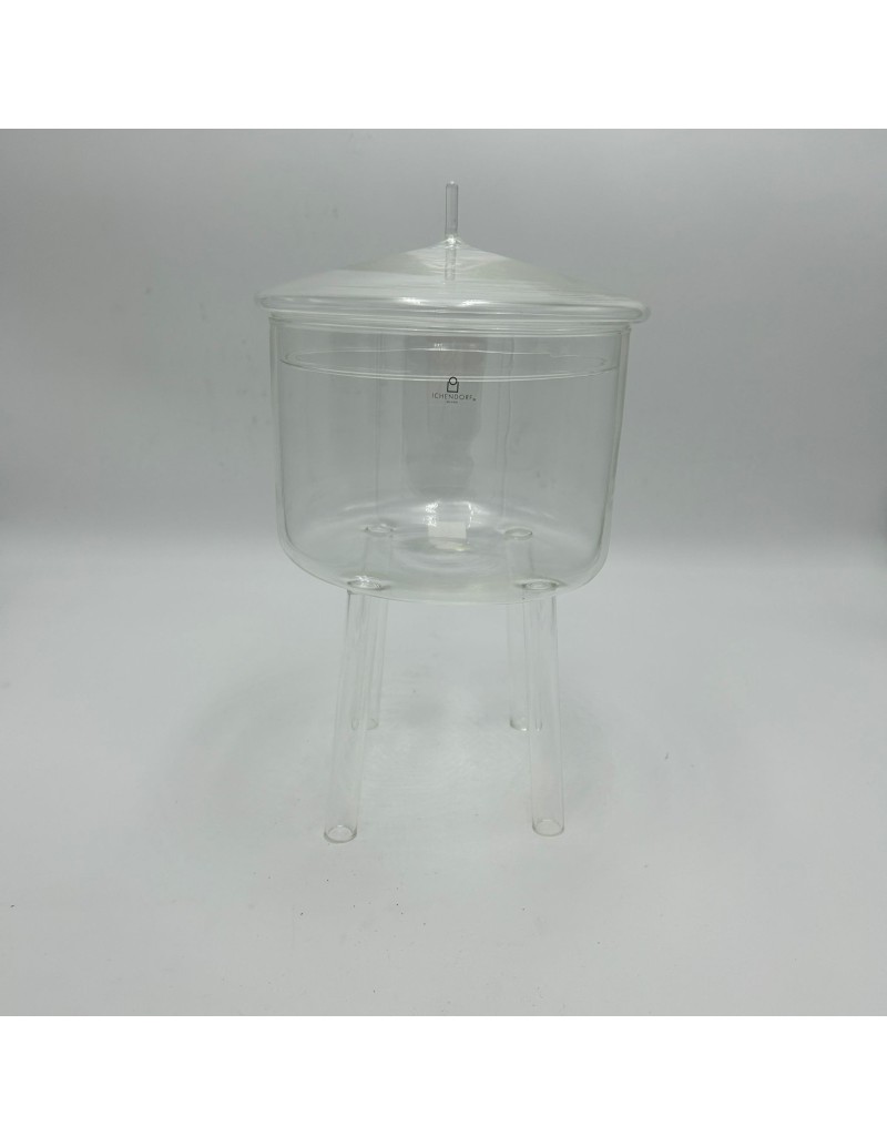 Water Tower alzata bassa con coperchio in vetro borosilicato | Ichendorf -ICHEDORF