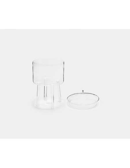 Water Tower alzata bassa con coperchio in vetro borosilicato | Ichendorf -ICHEDORF