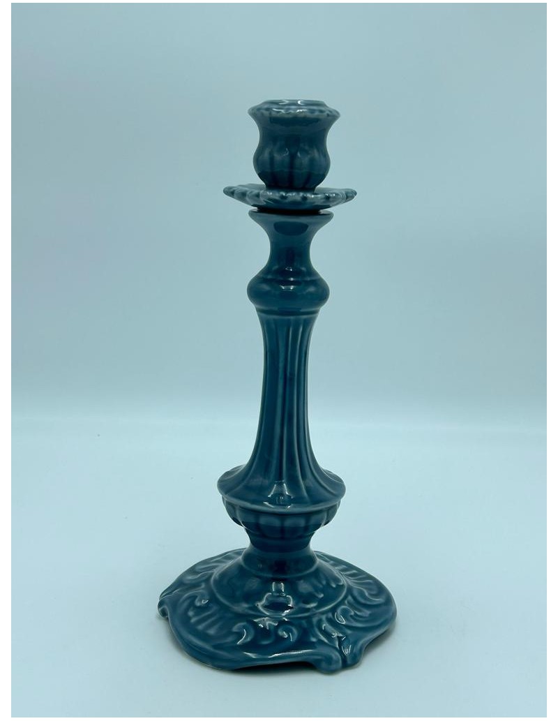 Portacandela in ceramica blu avion a 1 fiamma H 27 | Ego -EGO
