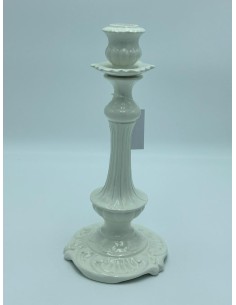 Candeliere in ceramica avorio stile contemporaneo, H 27 cm | Ego -EGO