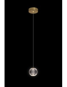 Lampada a sospensione LED Diamante pendente in acrilico, base oro lucido | Illuminati -ILLUMINATI 2
