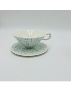 Tazza da tè con piattino in porcellana, decori assortiti, serie Season | L'Abitare