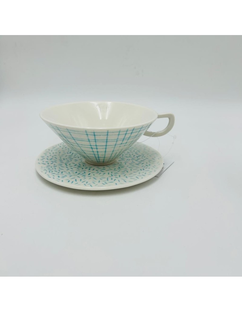 Tazza da tè con piattino in porcellana, decori assortiti, serie Season | L'Abitare -L'ABITARE