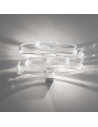 Gloria applique 2 luci vetro cristallo bianco realizzato a mano emontatura bianca. -BELLART