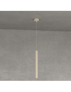 Lampada a sospensione Round Tube cilindro Ø 4 cm in metallo sabbia, GU10 | Top Light -TOP LIGHT