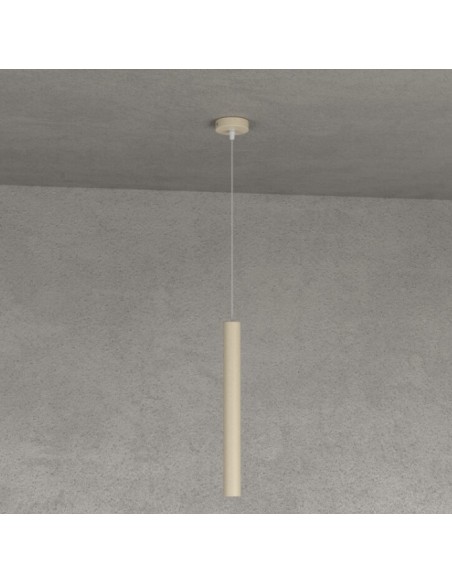 Lampada a sospensione Round Tube cilindro Ø 4 cm in metallo sabbia, GU10 | Top Light -TOP LIGHT