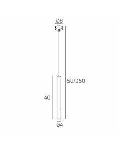 Lampada a sospensione Round Tube cilindro Ø 4 cm in metallo sabbia, GU10 | Top Light -TOP LIGHT 2