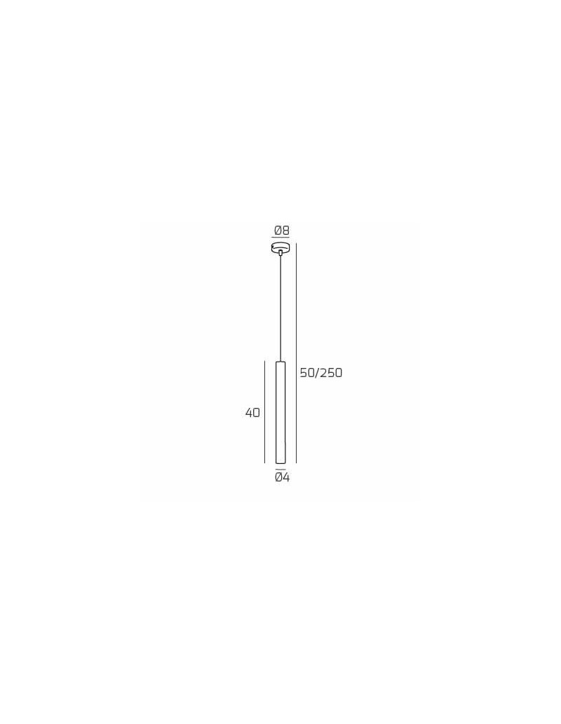 Lampada a sospensione Round Tube cilindro Ø 4 cm in metallo sabbia, GU10 | Top Light -TOP LIGHT
