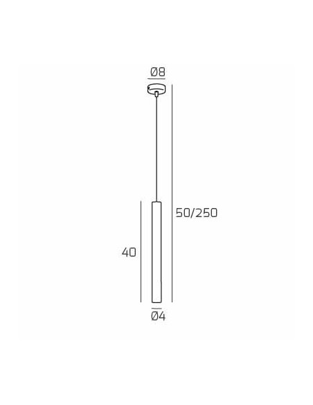 Lampada a sospensione Round Tube cilindro Ø 4 cm in metallo sabbia, GU10 | Top Light -TOP LIGHT