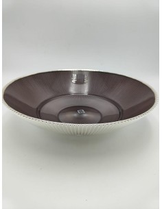 Centrotavola in vetro e argento 999 con interno marrone, Ø 35 cm | Argenesi -ARGENESI
